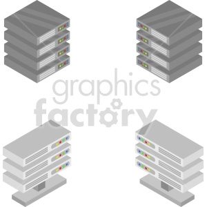 isometric server vector icon clipart 6