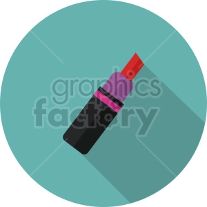 The clipart image shows an isometric view of a lipstick vector icon, inside a blue-green circle