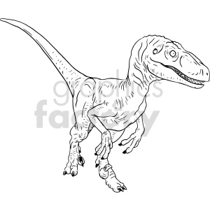 raptor black and white clipart