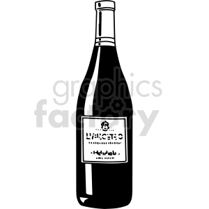 black and white wine bottle glass clipart