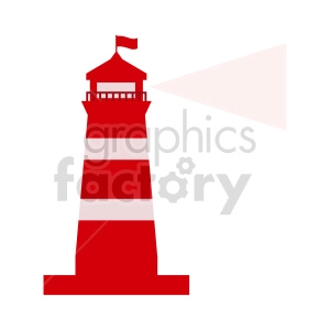 red lighthouse vector icon