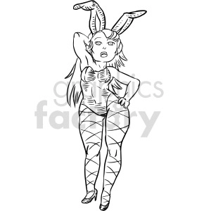 black and white sexy bunny graphic