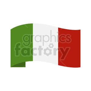 The clipart image shows a stylized representation of the flag of Italy, characterized by its three vertical stripes: green, white, and red.