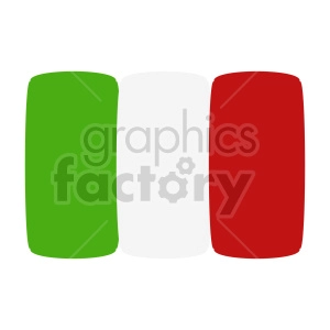 The image contains a simplified representation of the flag of Italy, depicted in a vertical format. It consists of three equally-sized vertical bands in the colors of the Italian flag: green, white, and red from left to right.