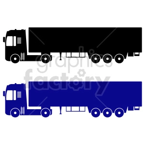 semi trucks vector graphic set