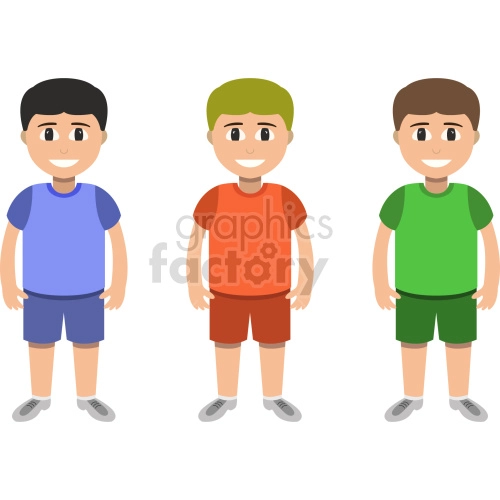 cartoon teenagers boys vector clipart bundle