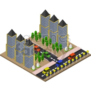 skyscrappers isometric vector graphic