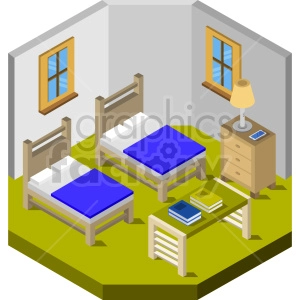 bedroom isometric vector graphic