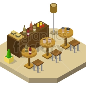 small bar isometric vector graphic