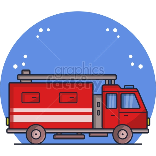 red emergency vehicle truck vector clipart