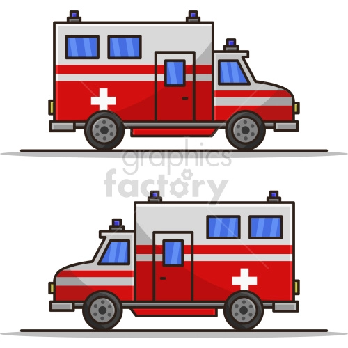 ambulance vehicle clipart set