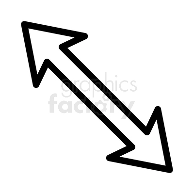 This clipart image features two intersecting arrows pointing in opposite directions. The arrows are black and have a simple, bold outline design.