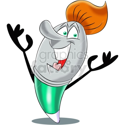 The clipart image shows a cartoon artist using a stylus to draw on a digital tablet. The artist is depicted with a happy expression.
