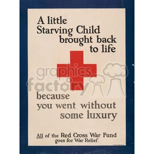 Historical Red Cross War Fund Poster Promoting Donations