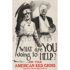 Vintage American Red Cross Recruitment Poster