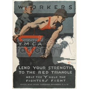Vintage YMCA Wartime Support Poster