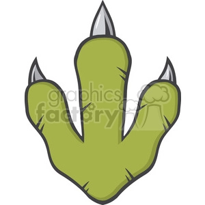 8853 Royalty Free RF Clipart Illustration Dinosaur Paw With Claws Vector Illustration Isolated On White Background
