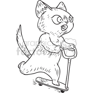kitten scooter vector illustration