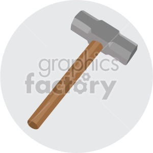 small sledge hammer on circle background