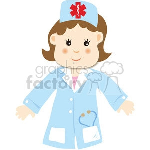 A Woman Doctor Cartoon Style