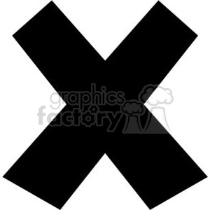 Black Bold X Symbol