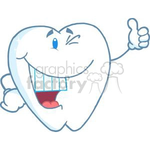 Happy Tooth Cartoon Giving Thumbs-Up – Dental Health