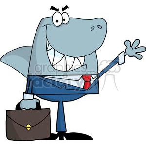 Cartoon Business Shark - Corporate Humor
