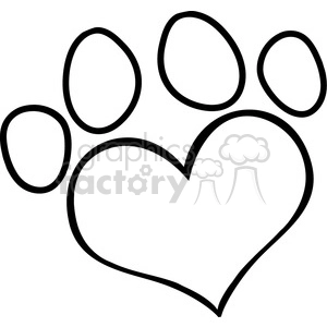 Heart-Shaped Paw Print - Animal Love