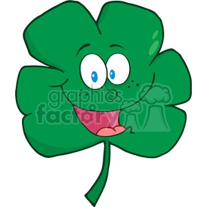 Funny Cartoon Four-Leaf Clover Illustration for St. Patrick's Day