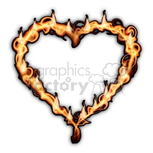 Heart-Shaped Fiery Flames
