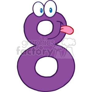 5015-Clipart-Illustration-of-Number-Eight-Cartoon-Mascot-Character