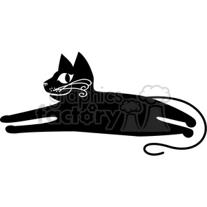 Black Cat - Stylized Feline Resting Pose