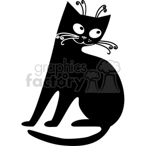 Black Cat Illustration - Stylized Feline