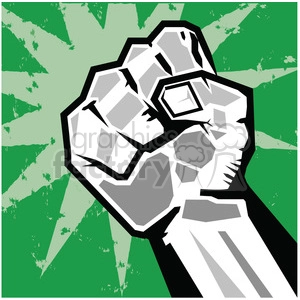fist rebellion uprising insurrection illustration art green