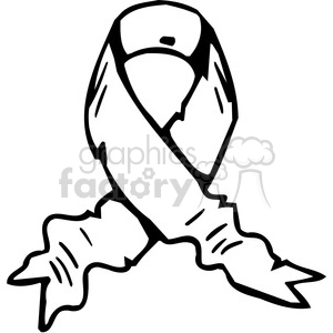 Black and white outline illustration of an awareness ribbon.