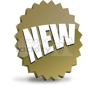 Clipart image of a gold badge with the word 'NEW' prominently displayed in white, bold letters.
