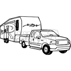 Truck and RV Camper Trailer