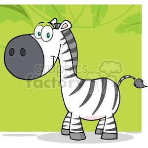 Smiling Zebra Cartoon Mascot Character