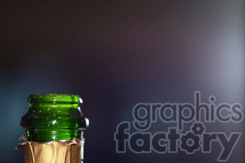 Green Glass Bottle Top Close-Up