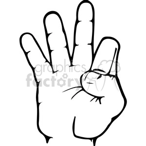 ASL sign language 9 clipart illustration