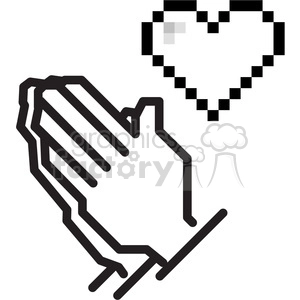 8bit praying hands