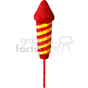 Geometric Red and Yellow Firework Rocket