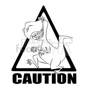 caution t rex crossing black and white