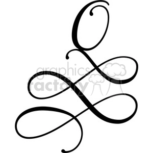 The clipart image shows a monogram letter "q". The letter is stylized with a decorative font