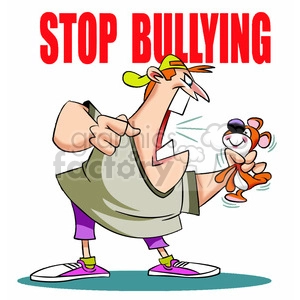 stop bullying man yelling at stuffed animal