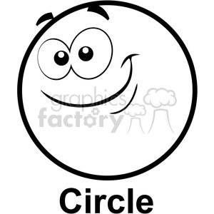 An illustration of a smiling face within a circle shape, with eyes and a mouth. The word 'Circle' is written below the illustration.