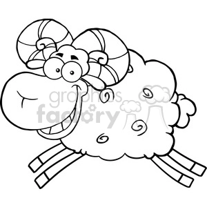 Funny Cartoon Sheep - Playful Animal