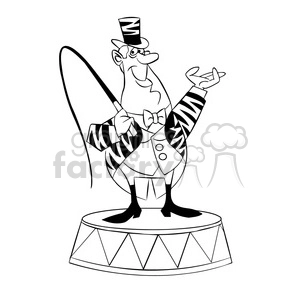 circus ringleader cartoon man black and white