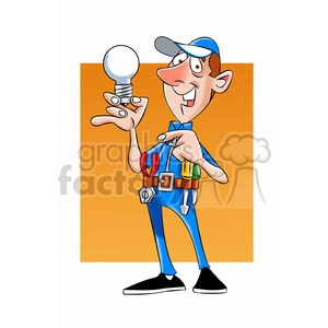 felix the cartoon handy man character holding a lightbulb