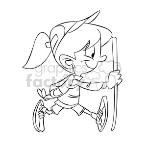 trina the cartoon girl character hiking black white